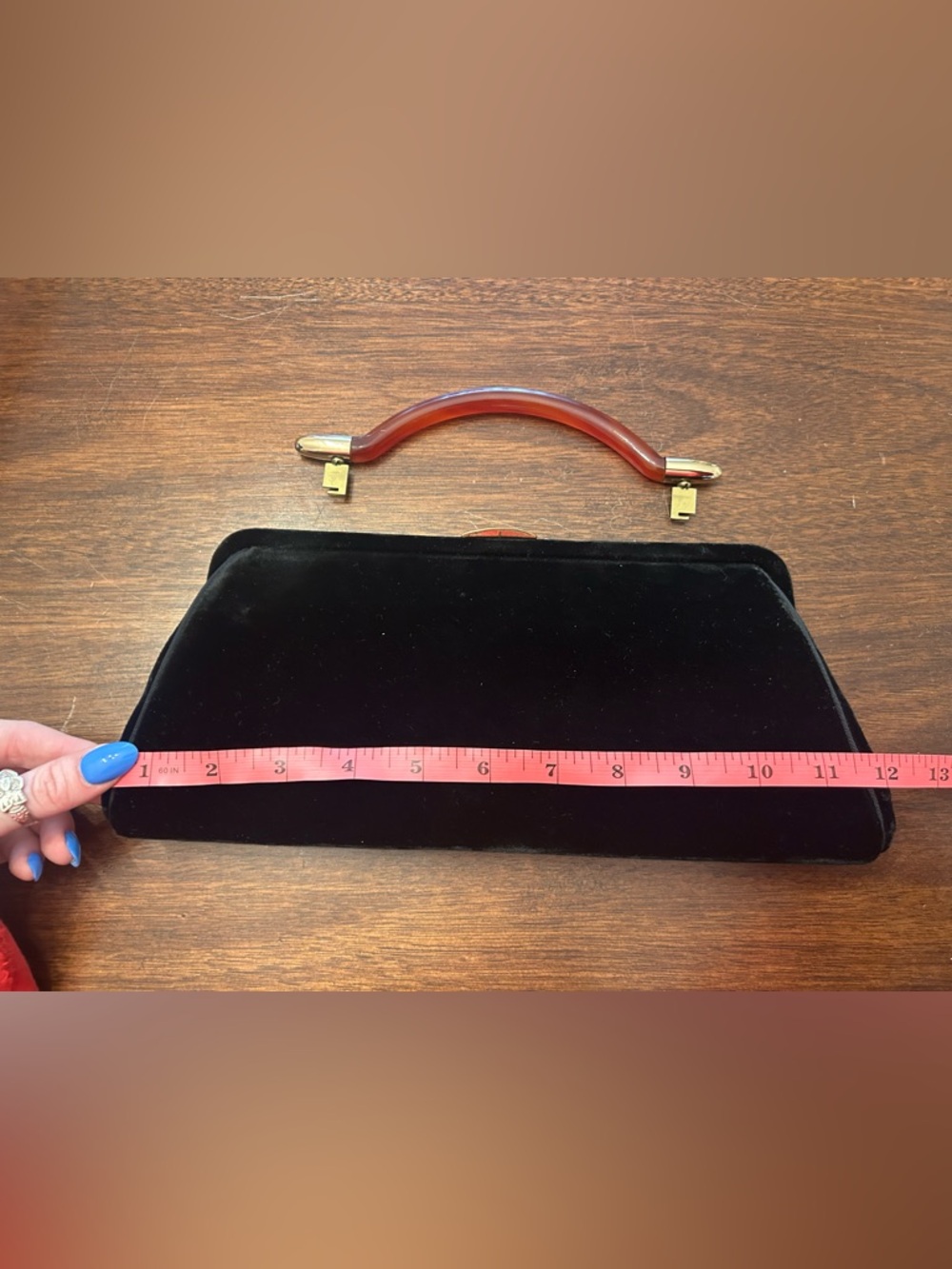 The Garvey Label Black Velvet Clutch Wristlet - Picture 5 of 5